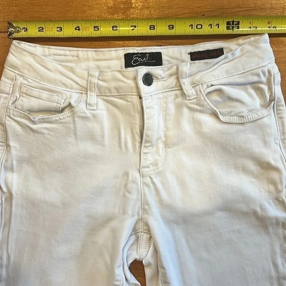 Earl Jean Womens Embroidered Skinny Ankle Raw Hem Jeans Size 10 - Picture 9 of 9